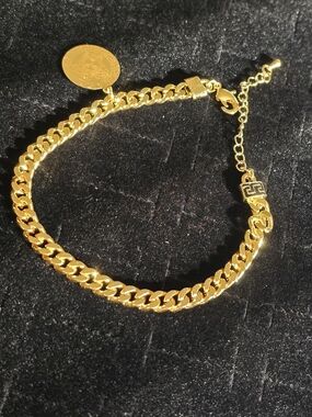 22kgp Duabi Jewelry Gold Chain Link Anklet with Coin Charm